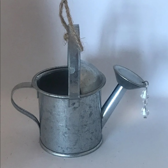 Silver Watering Can “I Like To Play...” Whimsical Tree Ornament Holiday Decor - Picture 5 of 7